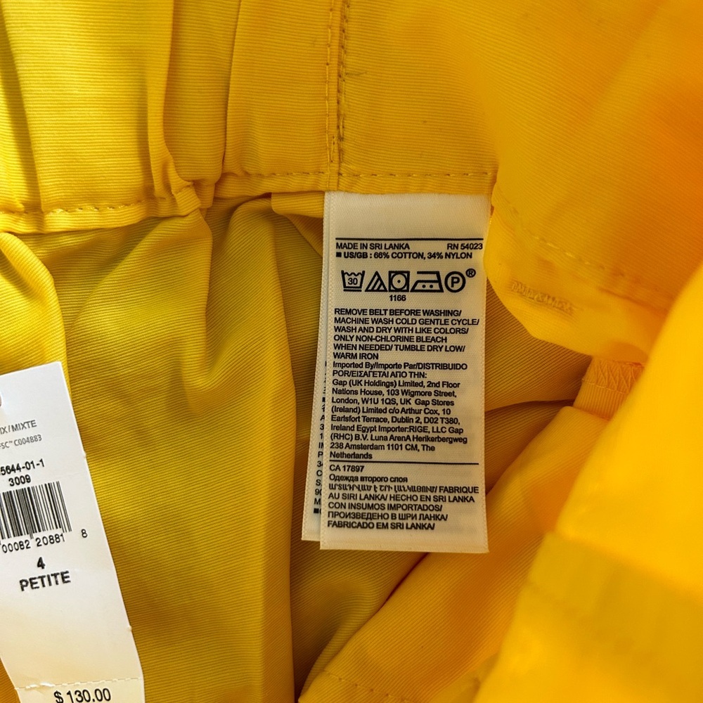 Banana Republic Yellow High-Waist Paperbag Wide-Leg Pants (Size 4P) - Picture 7 of 8